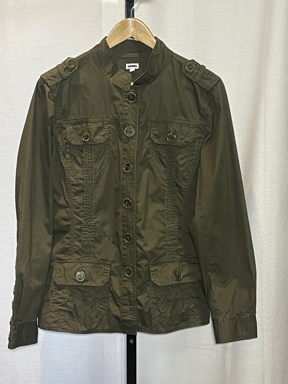Kismet Olive Green Utility Jacket with Epaulets